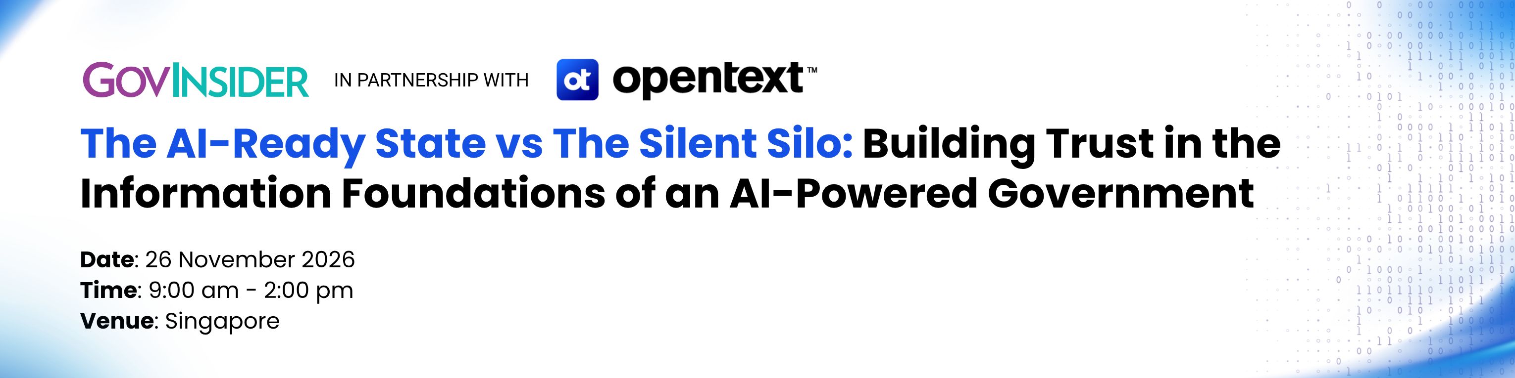 event banner for The AI-Ready State vs The Silent Silo: Building Trust in the Information Foundations of an AI-Powered Government